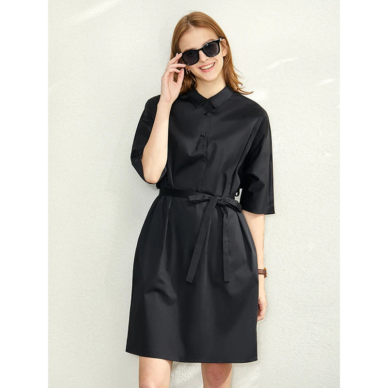 Kessoro Women's Collared Short-Sleeve Shirt Dress — view 10