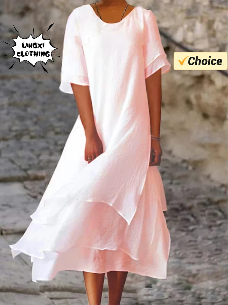 Kessoro Women's V-Neck Half-Sleeve Long Beach Robe — view 4