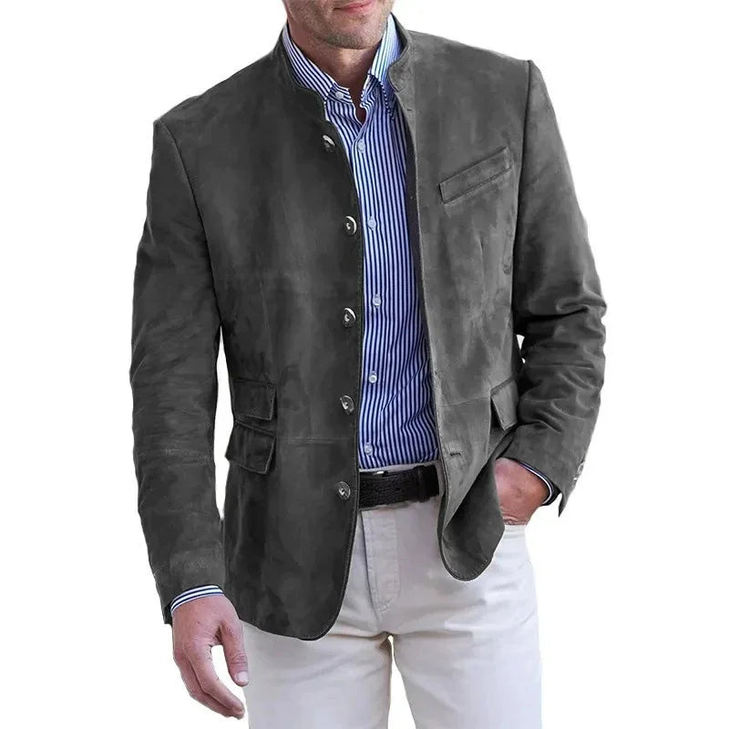 Kessoro Men's Casual Relaxed-Fit Suede Blazer — view 8