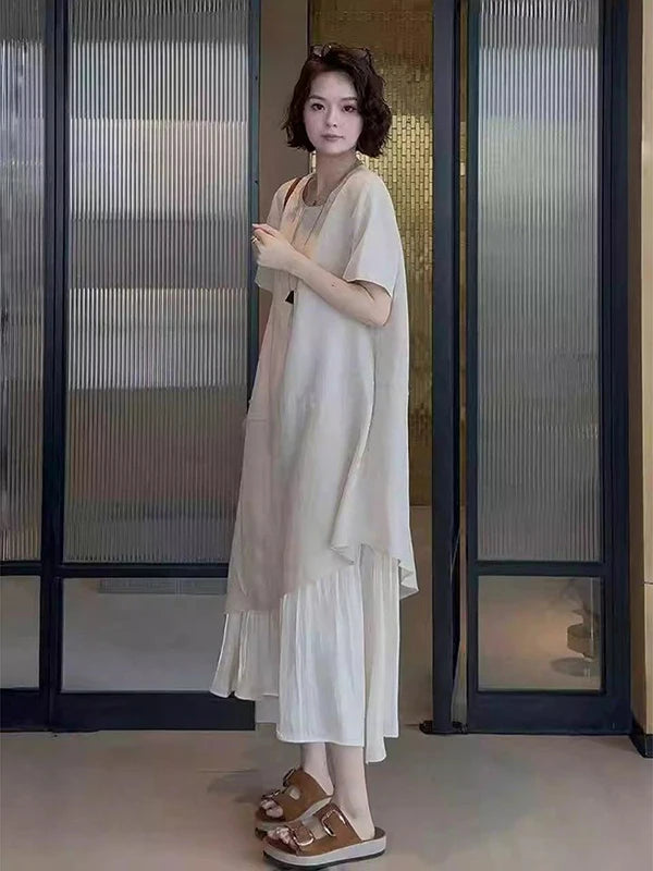 Kessoro Women's Casual Short-Sleeve Cotton Midi Dress — view 3