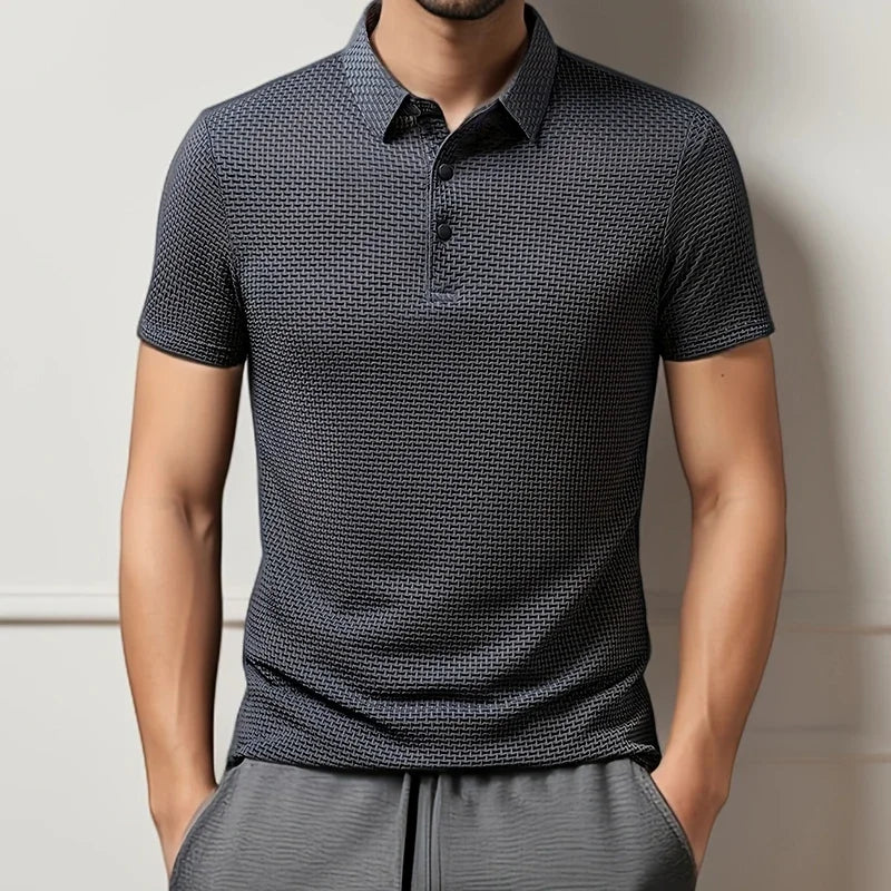 Kessoro Men's Short-Sleeve Knit Business Polo Shirt — view 5