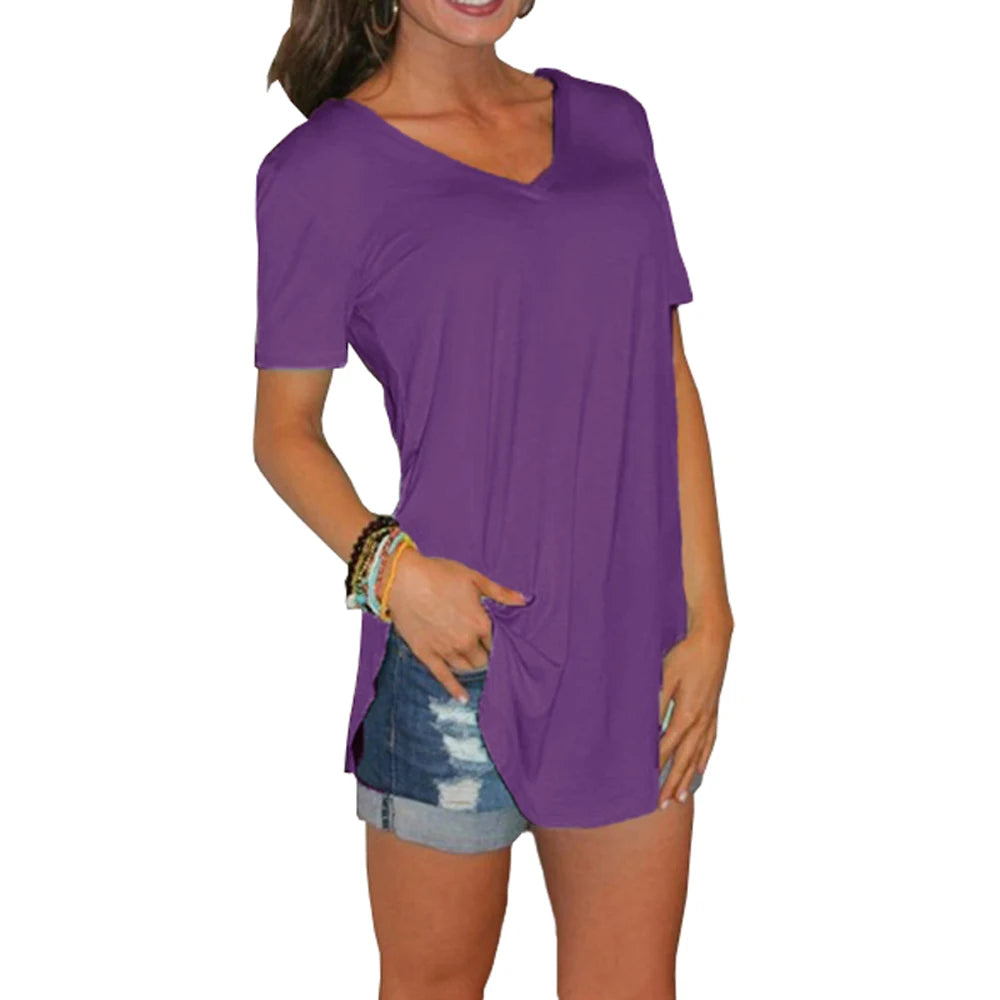 Kessoro Women's Solid Short-Sleeve Blouse — view 11