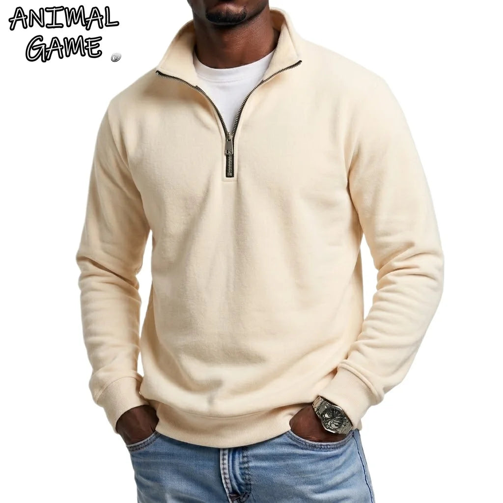 Kessoro Men's Solid Colour Knit Hooded Sweatshirt — view 2