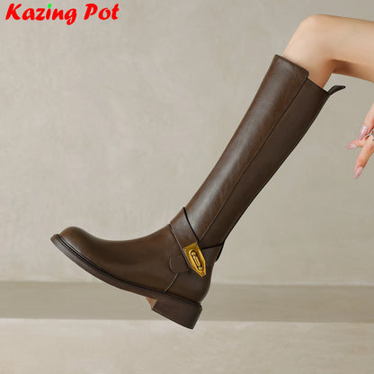 Kessoro Women's Warm Retro Leather Boots — view 2