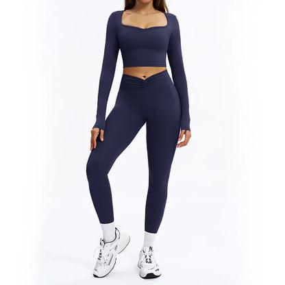 Women's long-sleeve 2-piece set, care and fabric label