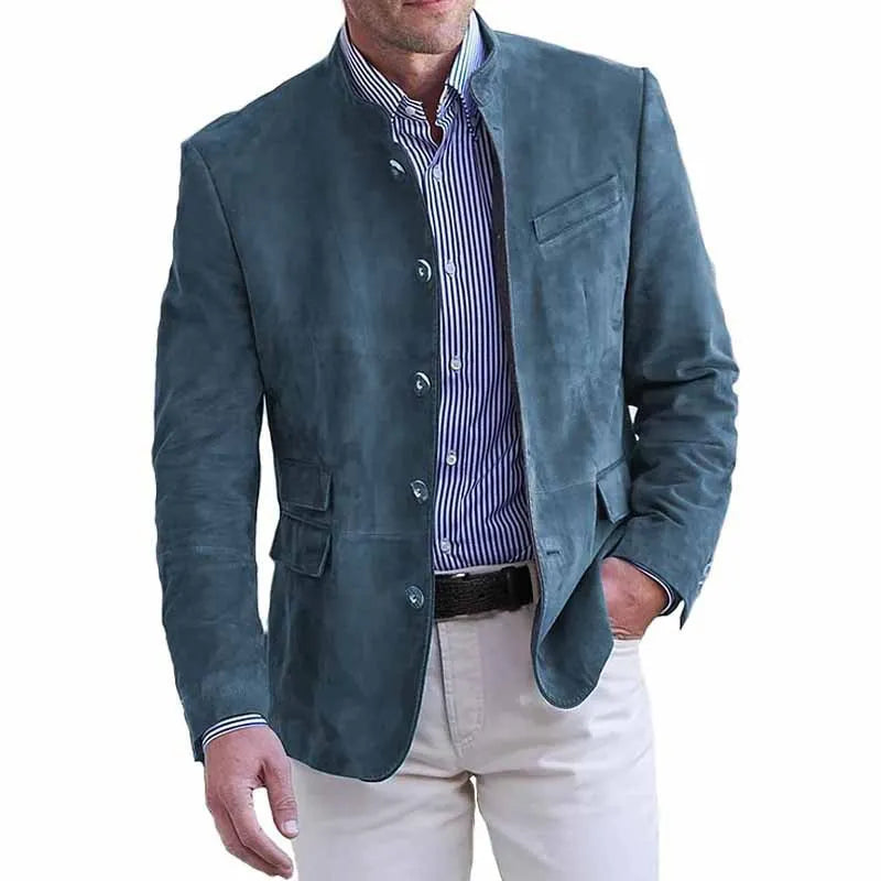 Kessoro Men's Casual Relaxed-Fit Suede Blazer — view 7