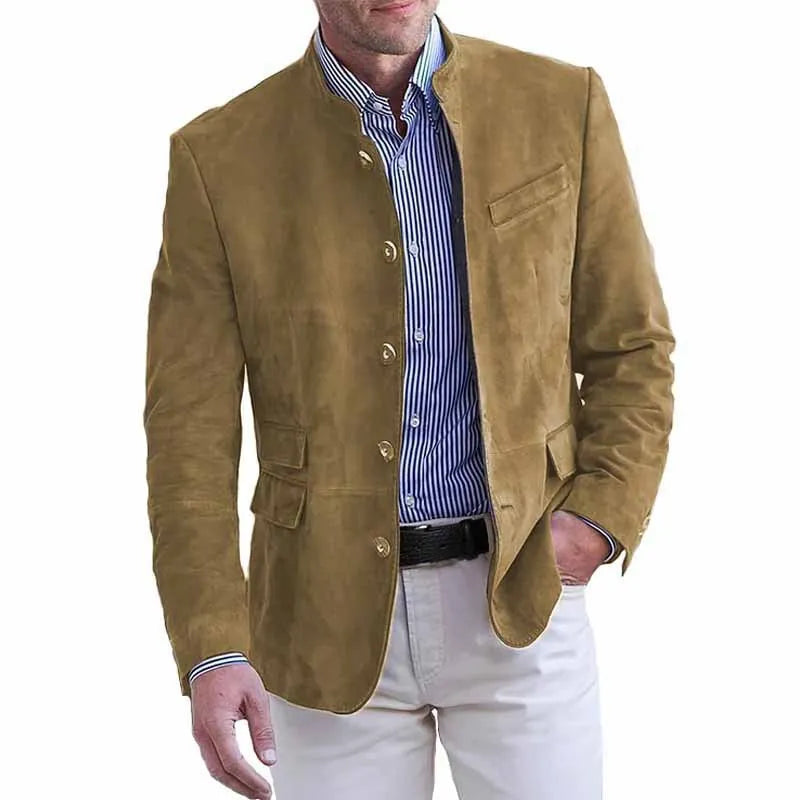 Kessoro Men's Casual Relaxed-Fit Suede Blazer — view 6