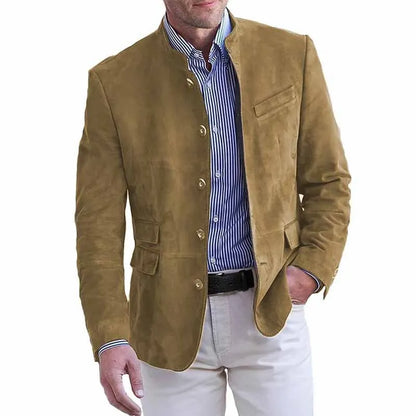 Kessoro Men's Casual Relaxed-Fit Suede Blazer — view 6