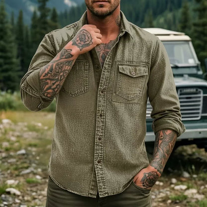 Kessoro Men's Vintage Casual Denim — view 7