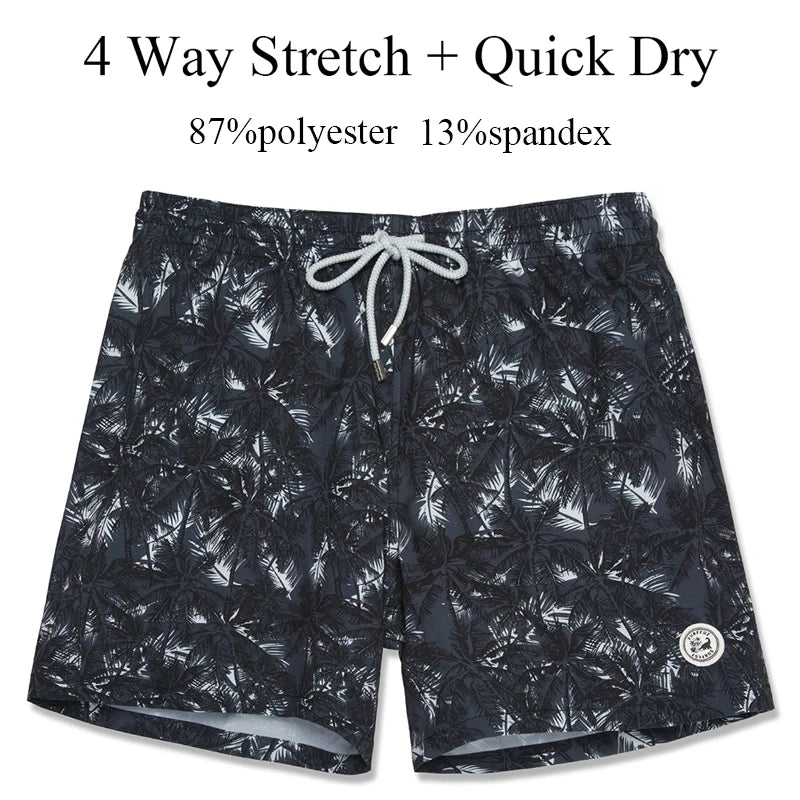 Men's quick-dry 4-way stretch swim trunks, worn