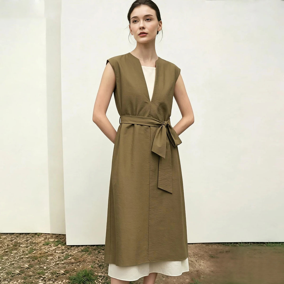 Kessoro Women's Patchwork Midi Dress — view 9