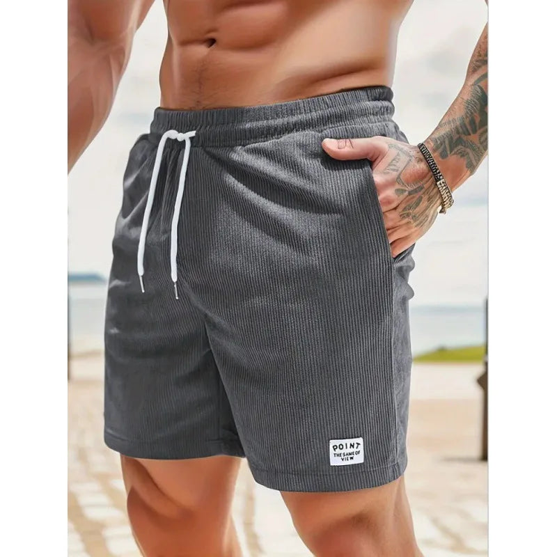 Men's casual drawstring summer shorts in assorted colours