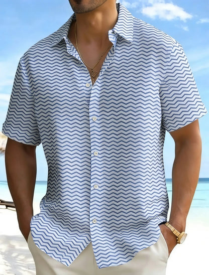 Kessoro Men's Short-Sleeve Button-Up Beach Shirt — view 2