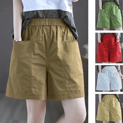 Kessoro Women's High-Waist Cotton Shorts with Pockets — view 2