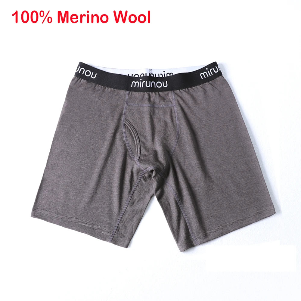 Men's breathable wool top, front view on model
