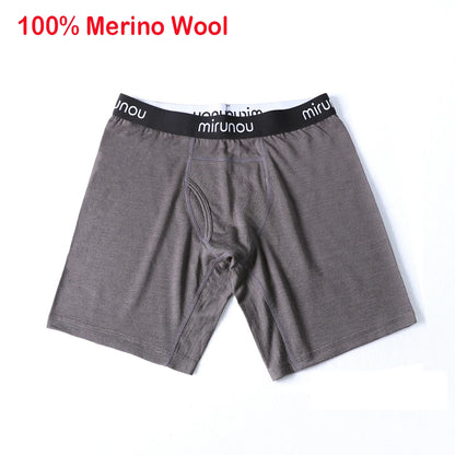Men's breathable wool top, front view on model