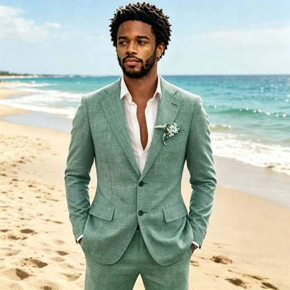 Kessoro Men's Business Linen 2-Piece Set — view 3