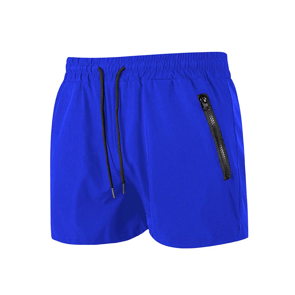 Men's solid colour drawstring swim trunks, back view
