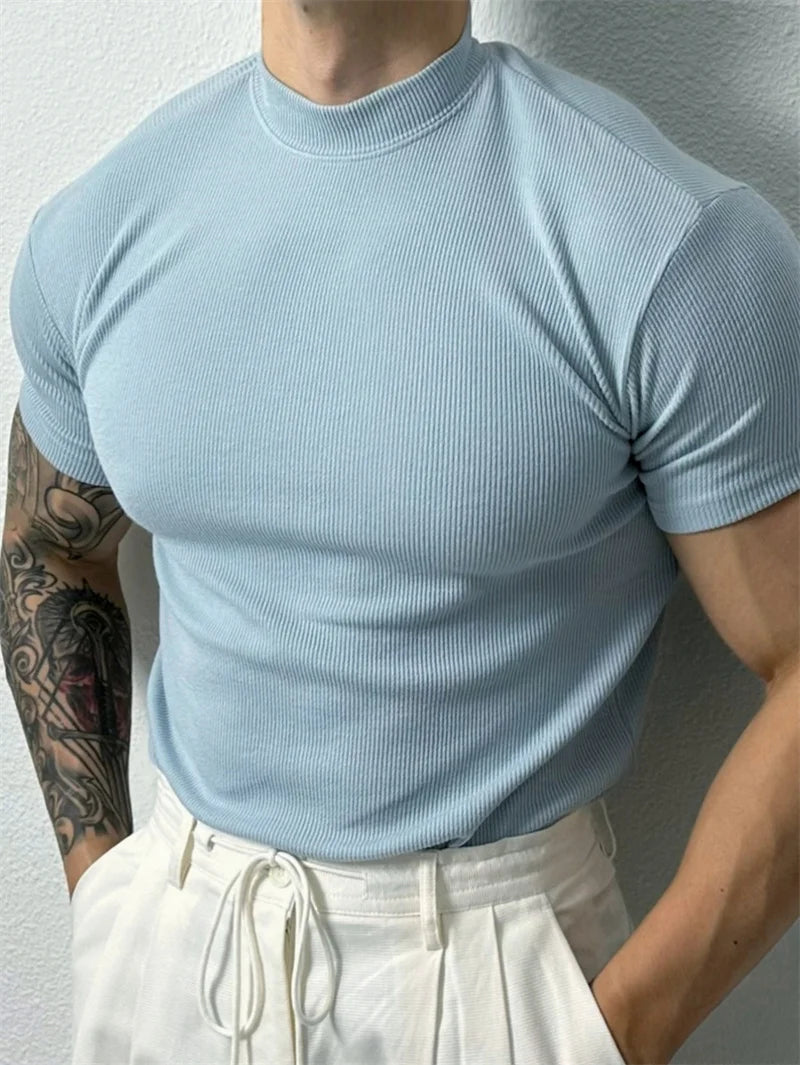 Kessoro Men's Short-Sleeve Crew Neck Cotton T-Shirt — view 4