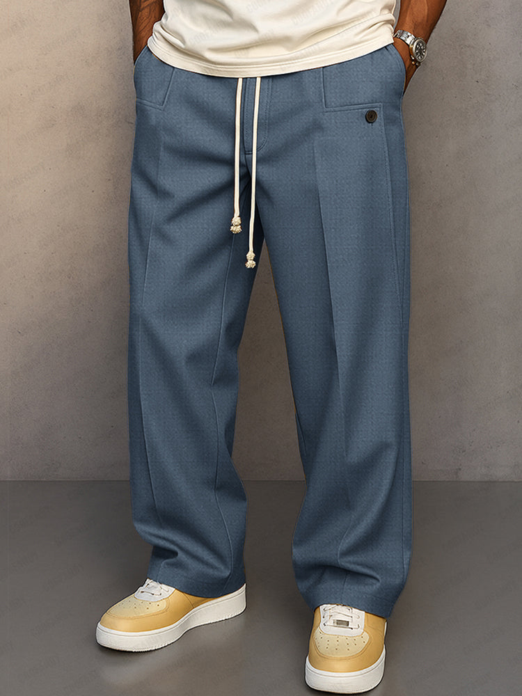 Men's straight fit drawstring comfort trousers