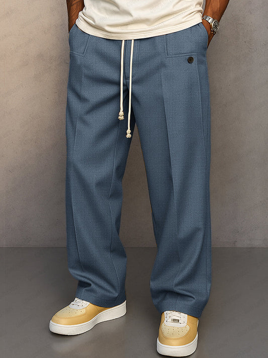 Men's straight fit drawstring comfort trousers