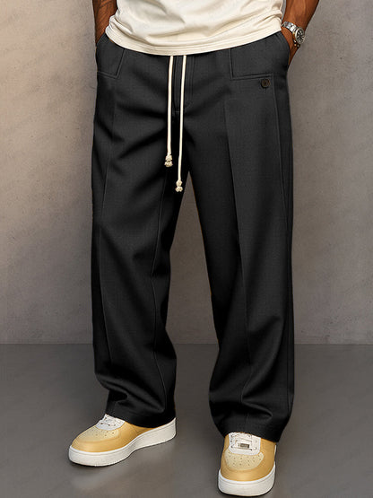 Men's straight fit drawstring comfort trousers