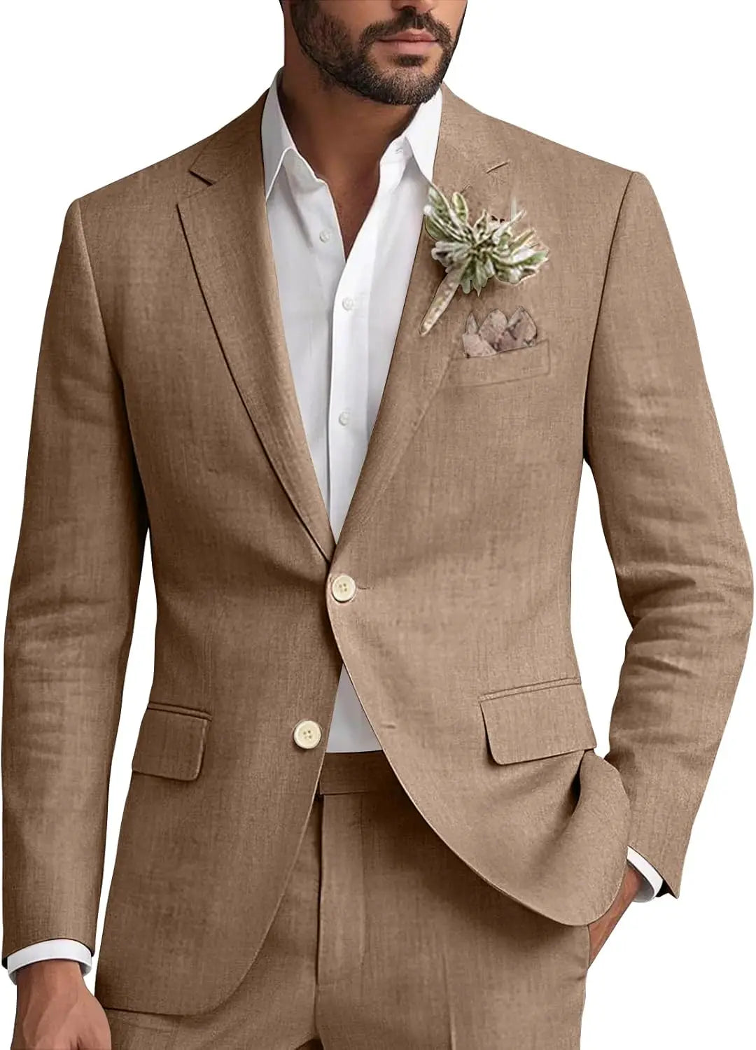 Kessoro Men's Classic Casual Linen Blazer — view 2