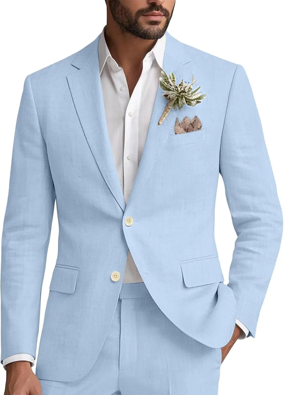 Kessoro Men's Classic Casual Linen Blazer — view 12