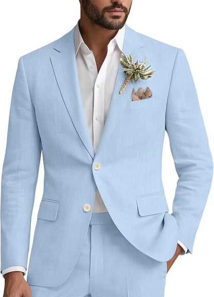 Kessoro Men's Classic Casual Linen Blazer — view 12