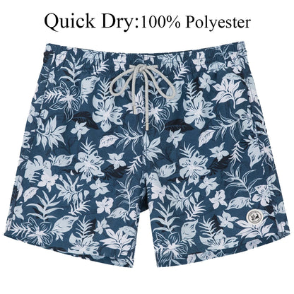 Men's quick-dry 4-way stretch swim trunks, three-quarter view