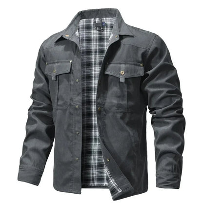 Kessoro Men's Flannel-Lined Snap-Button Shirt Jacket — view 3