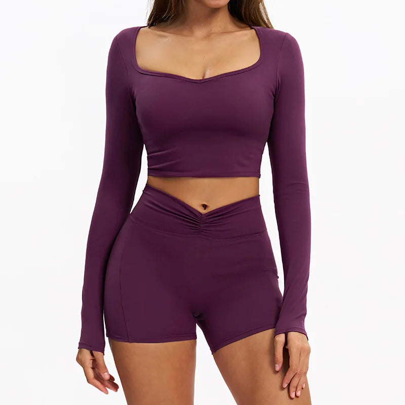 Women's long-sleeve 2-piece set, flat lay
