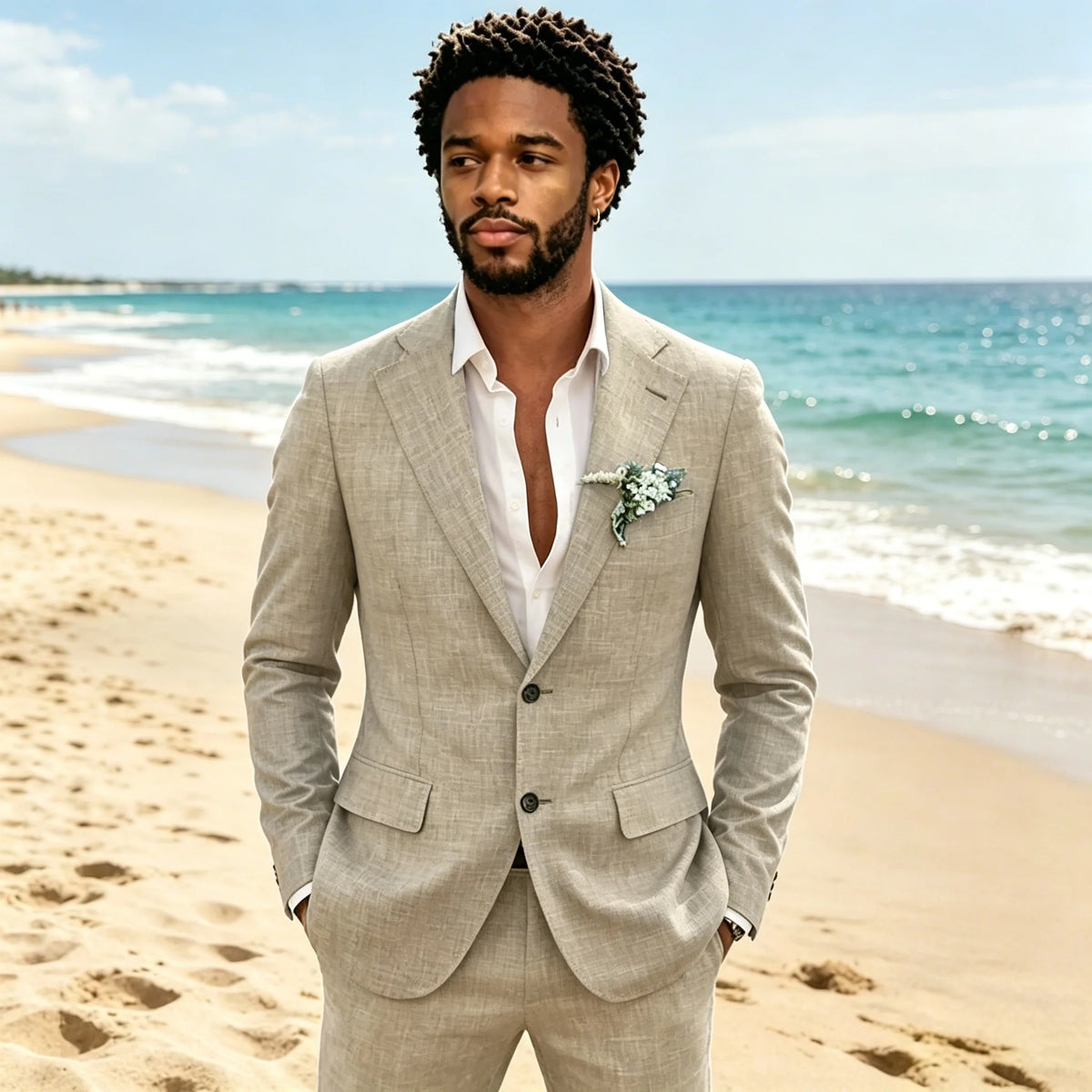 Kessoro Men's Business Linen 2-Piece Set — view 4