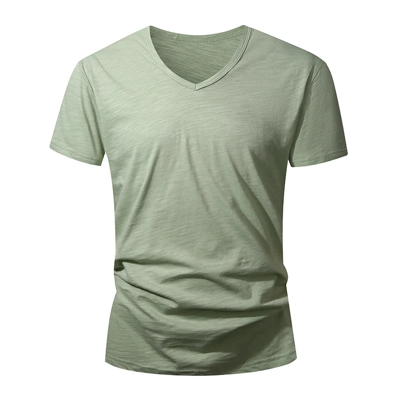 Men's short-sleeve cotton jersey T-shirt, side view
