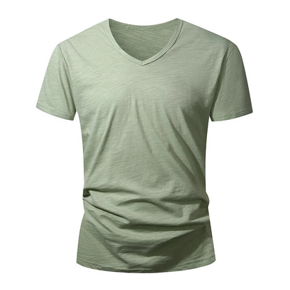 Men's short-sleeve cotton jersey T-shirt, side view