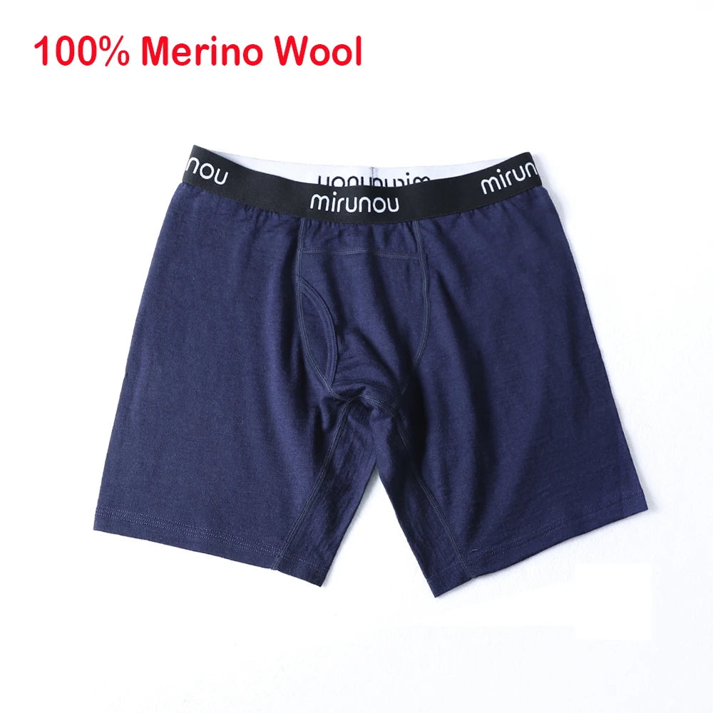 Men's breathable wool top, back view on model