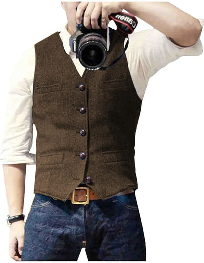 Kessoro men's tailored heritage formal waistcoat in navy, burgundy, black, grey and champagne