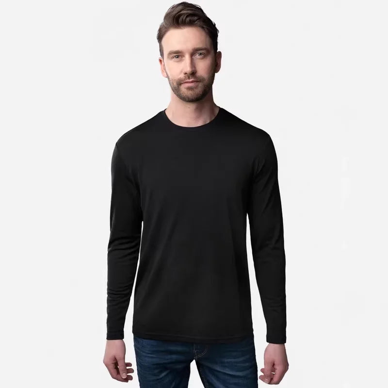 Kessoro Men's Long-Sleeve Wool T-Shirt — view 3