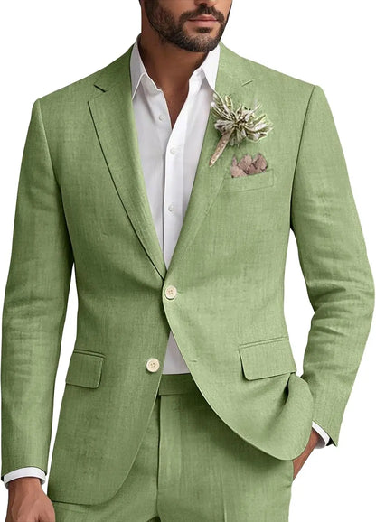 Kessoro Men's Classic Casual Linen Blazer — view 5