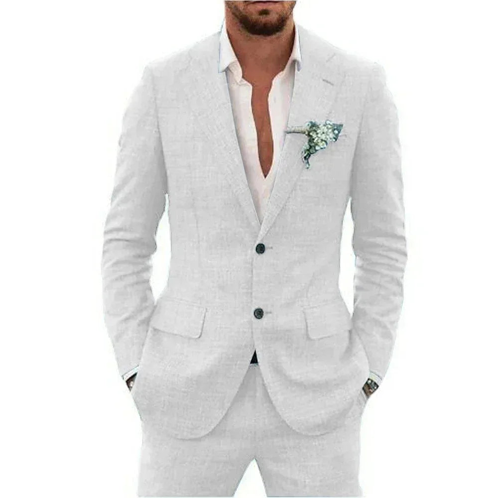 Kessoro Men's Business Linen 2-Piece Set — view 7