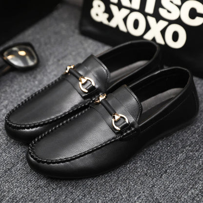 Kessoro Men's Leather Horsebit Buckle Driving Loafers — view 8