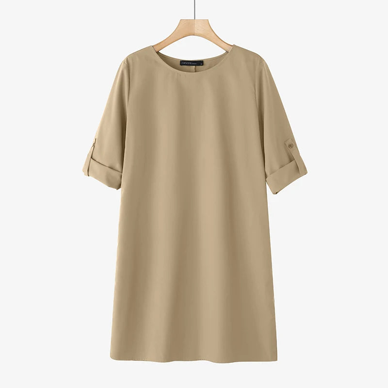 Kessoro Women's Casual Solid Sundress — view 10