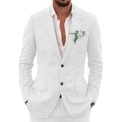 Kessoro Men's Slim-Fit Casual Linen Suit — view 4