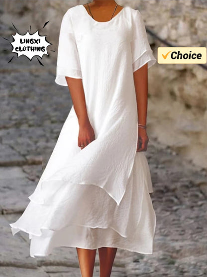 Kessoro Women's V-Neck Half-Sleeve Long Beach Robe — view 2