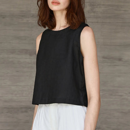 Kessoro Women's Casual Sleeveless Linen Tank Top — view 9