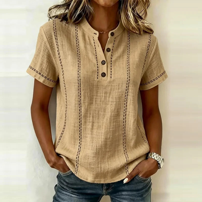 Kessoro Women's Casual Striped Blouse — view 11