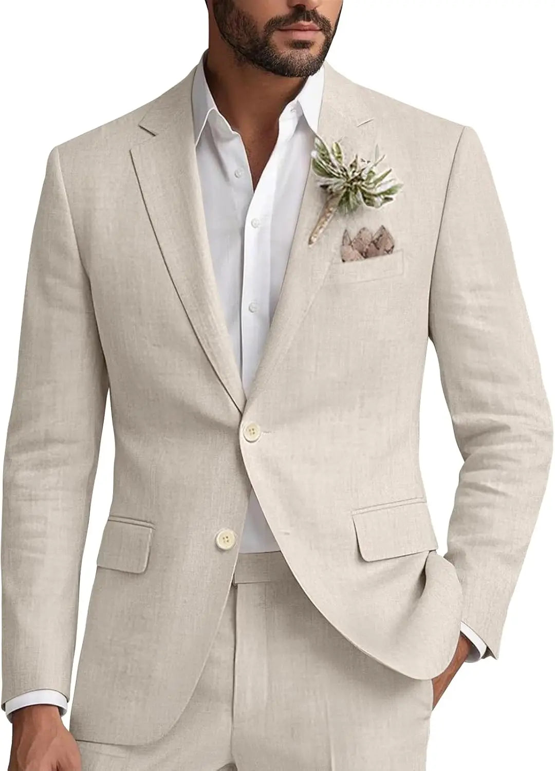 Kessoro Men's Classic Casual Linen Blazer — view 8