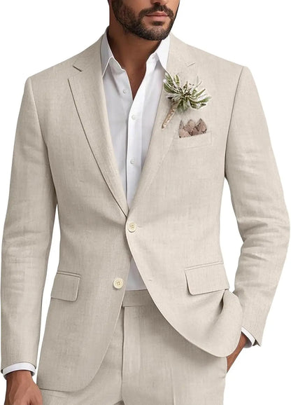 Kessoro Men's Classic Casual Linen Blazer — view 8