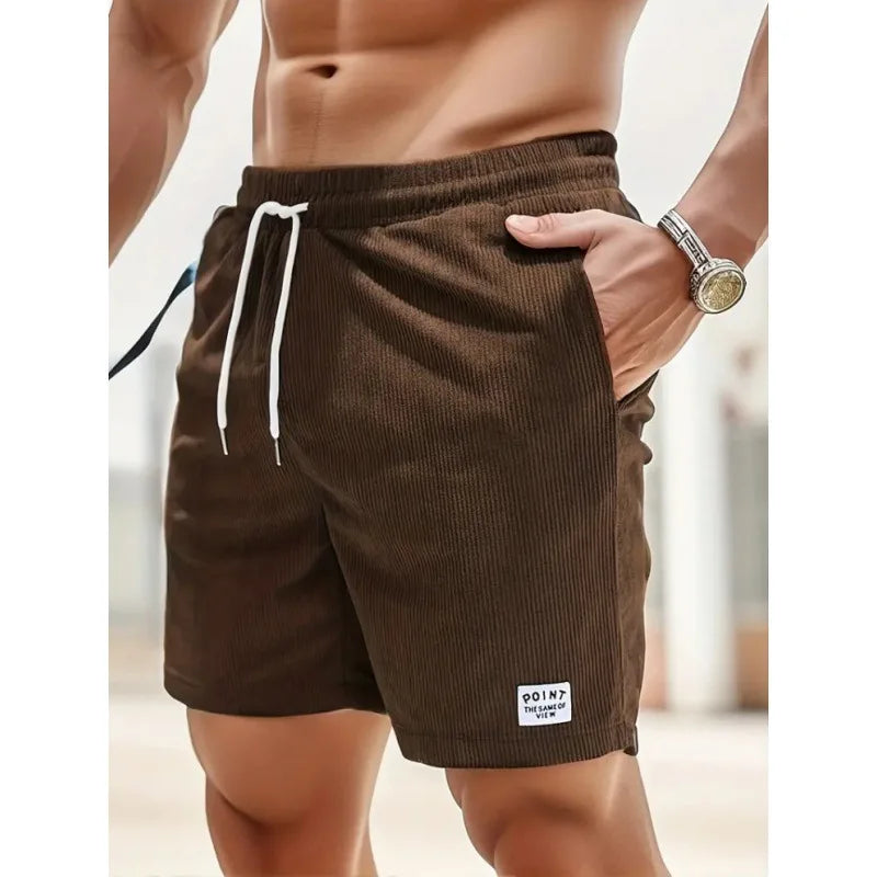 Men's casual drawstring summer shorts in assorted colours