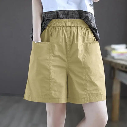 Kessoro Women's High-Waist Cotton Shorts with Pockets — view 6